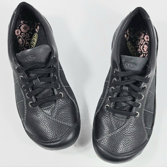 Keen Presidio Oiled Leather Black Classic Lace Up Comfort Sneaker Shoe